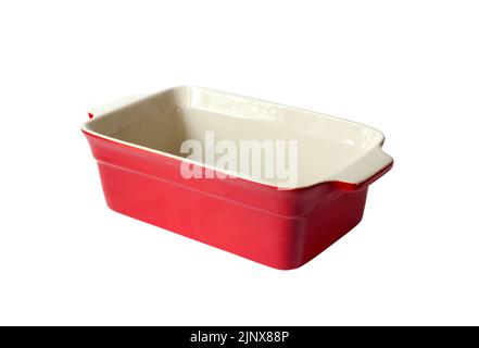 Ceramic baking dish isolated on white background with clipping path Stock Photo
