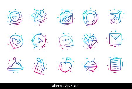 Doodle icon sketch infographic cute vector illustration. concept corporate creative mobile icon set. Stock Vector