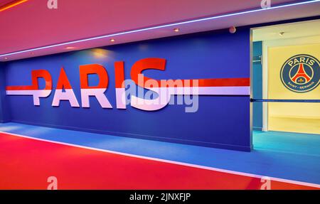Players' tunnel at Parc des Princes - the official arena of FC PSG
