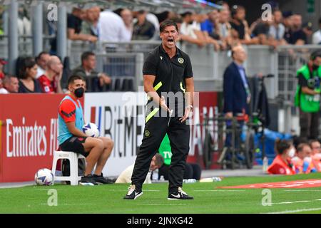 Milano, Italy. 13th Aug, 2022. Manager Andrea Sottil of Udinese seen in the Serie A match between AC Milan and Udinese at San Siro in Milano. (Photo Credit: Gonzales Photo/Alamy Live News Stock Photo