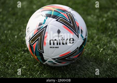 14 August 2022, Sydney United Sports Centre, Sydney Australia: Australia Cup Sydney United 58 FC versus Western United: official match ball for the Australia Cup Stock Photo