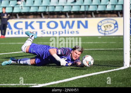 14 August 2022, Sydney United Sports Centre, Sydney Australia: Australia Cup Sydney United 58 FC versus Western United: Danijel Nizic of Sydney United 58 FC makes and excellent save Stock Photo