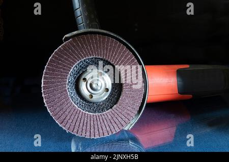Professional tools on a black background.Electric car close-up Stock Photo