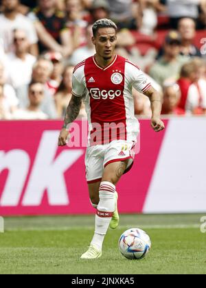 AMSTERDAM - Antony Matheus Dos Santos of Ajax during the Dutch Eredivisie match between Ajax Amsterdam and FC Groningen at the Johan Cruijff ArenA on August 14, 2022 in Amsterdam, Netherlands. ANP MAURICE VAN STEEN Stock Photo