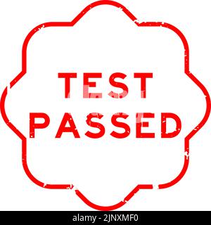 Grunge red test passed word rubber seal stamp on white background Stock Vector
