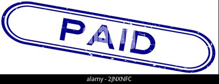 Grunge blue paid word rubber seal stamp on white background Stock Vector