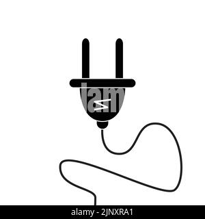 Electrical power plug cord icon symbol sign - vector illustration Stock Vector