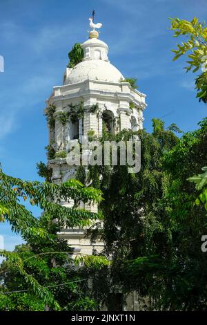 Bell tower of the Metropolitan Cathedral of Saint Paul in Vigan, Luzon Island, Philippines. Stock Photo