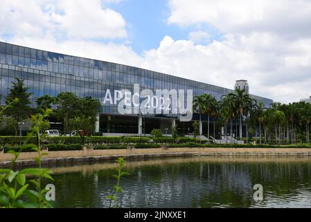 Bangkok, Bangkok, Thailand. 14th Aug, 2022. Queen Sirikit National Convention Center (QSNCC), a Convention Center in the heart of Bangkok is being renovated to welcome APEC Economic Leaders at ''APEC Thailand 2022'' of the Asia-Pacific Economic Cooperation (APEC). The motto at the meeting was 'Open. Connect. Balance.'' In November 2022, Thailand had previously hosted the APEC meeting in 2003, and 1992. (Credit Image: © Teera Noisakran/Pacific Press via ZUMA Press Wire) Stock Photo