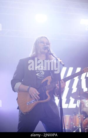 Newquay, Cornwall, UK. 14th August, 2022. The Rills performing at Boardmasters Festival 2022. Credit: Sam Hardwick/Alamy. Stock Photo