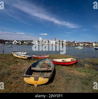 WIVENHOE IN ESSEX, PICTURED FROM THE OPPOSITE SHORE (ROWHEDGE). Stock Photo