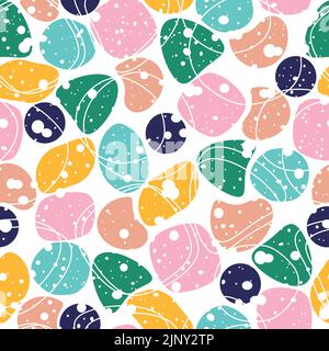 Colorful abstract seamless pattern. Hand drawn various shapes and doodle objects, texture dot shapes. Modern  design for paper, cover, fabric, interio Stock Vector