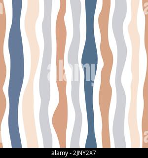 Striped vector seamless pattern. Contemporary collage seamless background. Colorful stripes for fabric design. Stock Vector