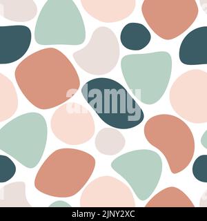 Abstract seamless pattern. Vector universal colorful doodle background. Hand drawn various  pastel shapes and doodle objects, texture dot shapes. Mode Stock Vector