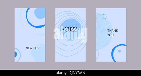 HD Stories Blue Liquid Abstract Cover Background Design. Fluid Dynamic Element for Modern Brochure, Banner, Poster, Flyer or Presentation Template Stock Vector