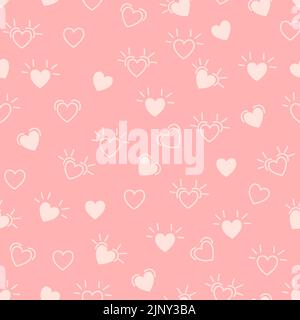 Seamless abstract pattern of small black hearts. Hand drawn doodle background, texture for textile, wrapping paper, Valentines day Stock Vector