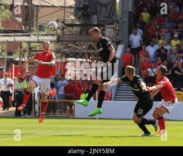 West Ham United's Tomas Soucek reacts after a missed shot during the ...