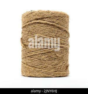 Jute twine isolated on white background. Stock Photo