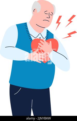 Cartoon character with chest pain symptoms illustration Stock Vector ...