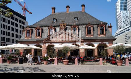 Baroque building of Hauptwache, built in 1730, former guard-house with a cafe, Frankfurt, Germany Stock Photo