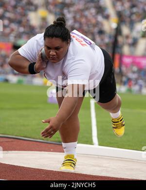 Ata Maama Tuutafaiva of Tonga competing in the women’s shot put heats at the Commonwealth Games at Alexander Stadium, Birmingham, England, on 2nd Augu Stock Photo