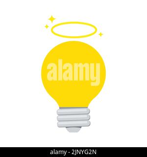 Angel light bulb vector creative illustration icon. Stock Vector