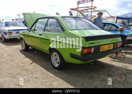 A 1980 Ford Escort RS2000 parked on display at the English Riviera classic car show, Paignton, Devon, England, UK. Stock Photo
