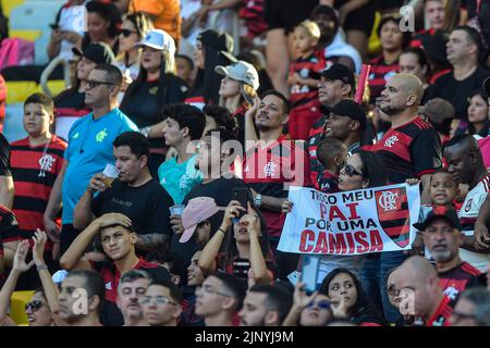 Rio De Janeiro, Brazil. 14th Aug, 2022. RJ - Rio de Janeiro - 08/14/2022 - BRAZILIAN A 2022, FLAMENGO X ATHLETICO-PR - Flamengo fans during a match against Athletico-PR at the Maracana stadium for the Brazilian championship A 2022. Photo: Thiago Ribeiro/AGIF/Sipa USA Credit: Sipa USA/Alamy Live News Stock Photo