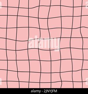 vector hand draw pink square checkered background or texture Stock Vector