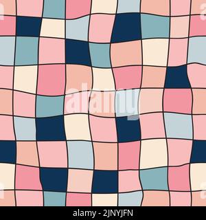 vector hand draw colorful square checkered background or texture Stock Vector