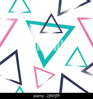 Holographic triangle seamless pattern. Vector hologram illustration for trendy modern design. Pastel color palette. Stock Vector