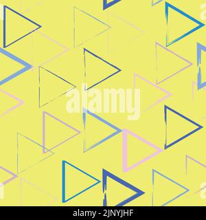 Colorful seamless vector background with abstract geometric pattern. Print. Repeating on yellow background. Cloth design, wallpaper. Stock Vector