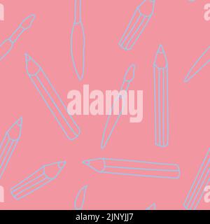 seamless art tools pink pattern vector illustration Stock Vector