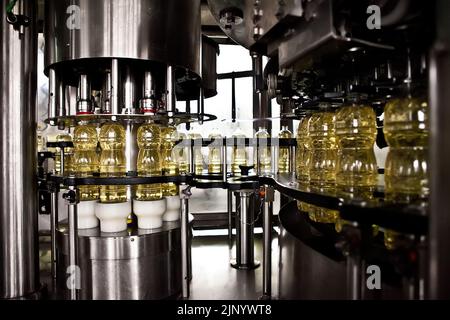 Factory for the production of edible oils. Shallow DOFF. Ukraine Stock Photo