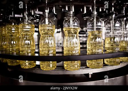 Factory for the production of edible oils. Shallow DOFF. Ukraine Stock Photo