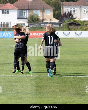 Catford, UK. 14th Aug, 2022. The Oakwood Stadium, Catford, 14 aug 2022 Yui Hasegawa scores a second goal during a friendly game in August 2022 (Bettina Weissensteiner/SPP) Credit: SPP Sport Press Photo. /Alamy Live News Stock Photo