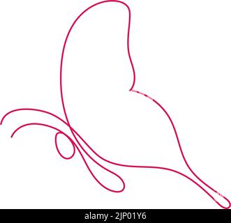 Butterfly line art image illustration template vector Stock Vector