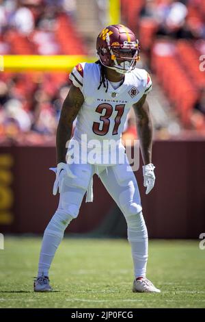 Washington Commanders safety Kamren Curl (31) runs during an NFL football  game against the Green Bay Packers, Sunday, October 23, 2022 in Landover.  (AP Photo/Daniel Kucin Jr Stock Photo - Alamy