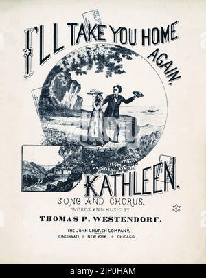 I'LL TAKE YOU HOME AGAIN, KATHLEEN - 1876 sheet music of the song by ...