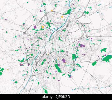 Vector editable city map of Brussels, Belgium Stock Vector