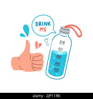 Drink more water quote flat design vector Stock Vector
