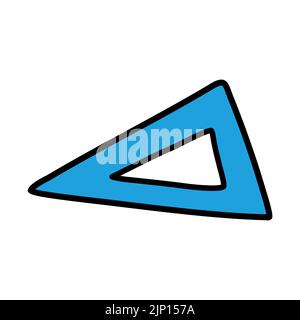 Angle ruler icon symbol sign, hand drawing doodle Stock Vector