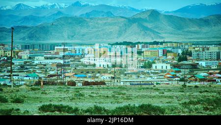 Khovd city,  capital of the Khovd Province of Mongolia, June 12, 2019 Stock Photo