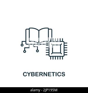 Cybernetics icon. Monochrome simple line Future Technology icon for templates, web design and infographics Stock Vector