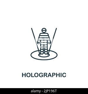 Holographic icon. Monochrome simple line Future Technology icon for templates, web design and infographics Stock Vector