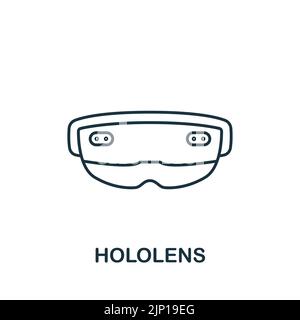 Hololens icon. Monochrome simple line Future Technology icon for templates, web design and infographics Stock Vector