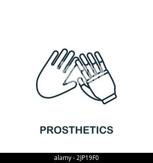 Prosthetics icon. Monochrome simple line Future Technology icon for templates, web design and infographics Stock Vector