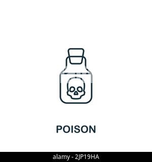 Poison icon. Monochrome simple line Game Element icon for templates, web design and infographics Stock Vector