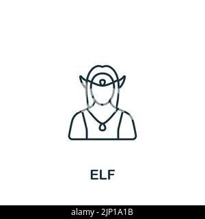 Elf icon. Monochrome simple line Game Element icon for templates, web ...