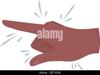 Index finger semi flat color vector hand gesture Stock Vector